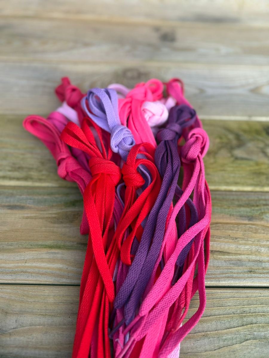 Bright pink and purple laces